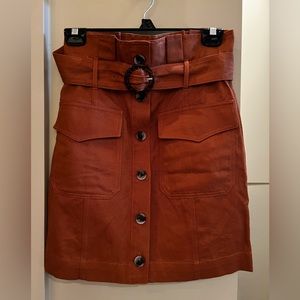 NET Banana Republic high waisted button front a line mini skirt 2 Rust/Brown